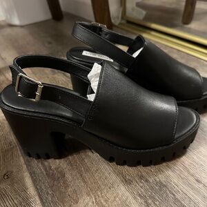 Steve Madden Sunnyside Black Leather Footwear